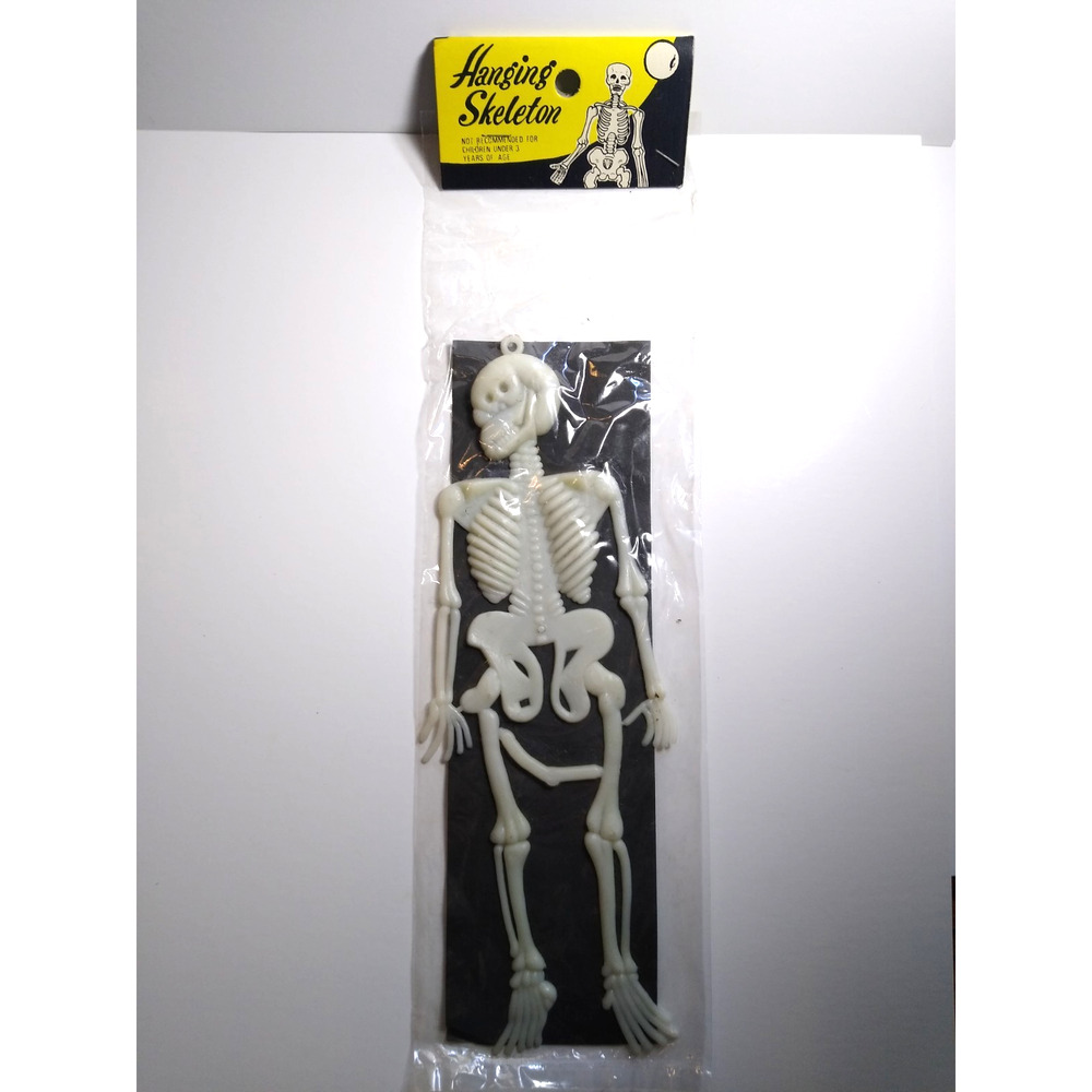 Vintage Hanging Skeleton Halloween Decoration Prop New Old Stock Sealed Package